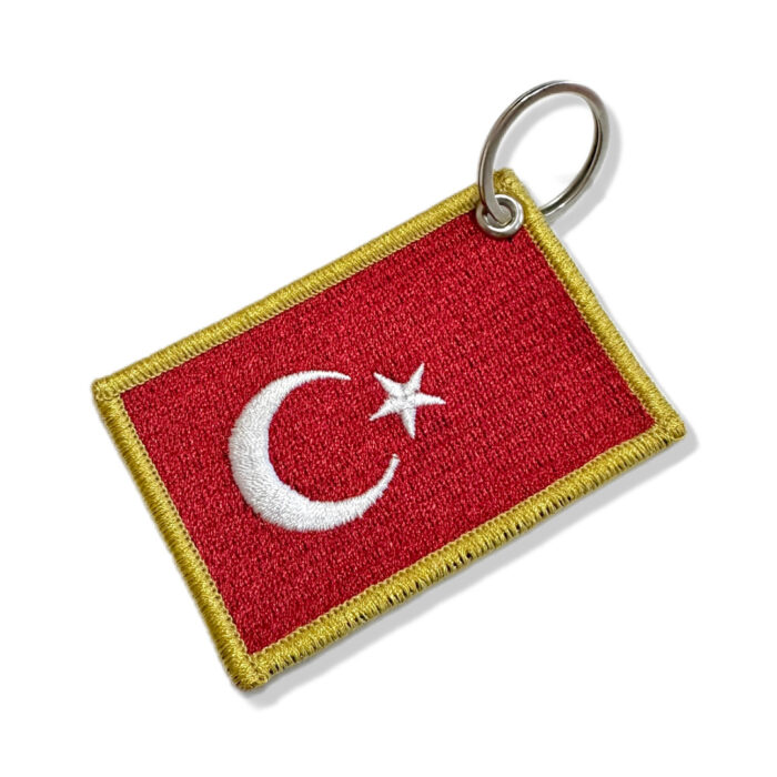 BP0428-075A Turkey Embroidered Flag Patch 3"x2" - Image 7