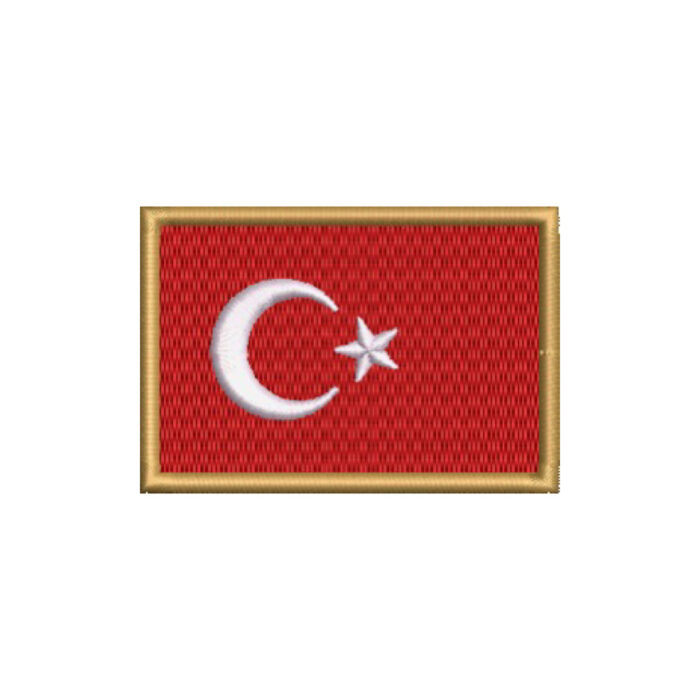 BP0428-075A Turkey Embroidered Flag Patch 3"x2" - Image 9