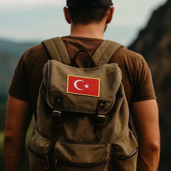 BP0428-075A Turkey Embroidered Flag Patch 3"x2" - Image 6
