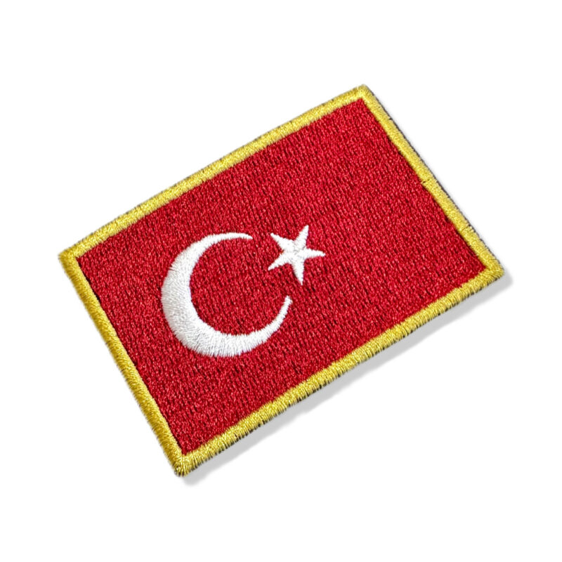 BP0428-075A Turkey Embroidered Flag Patch 3"x2"
