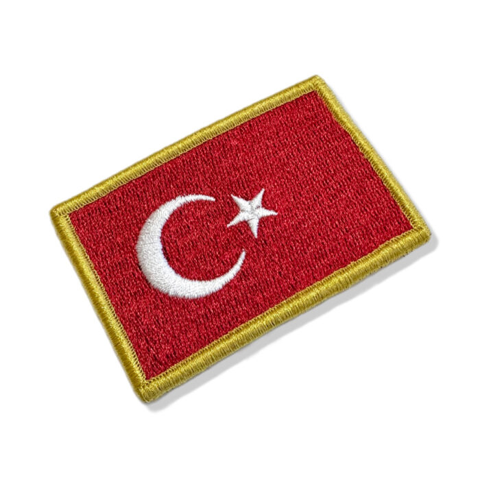 BP0428-075A Turkey Embroidered Flag Patch 3"x2" - Image 4