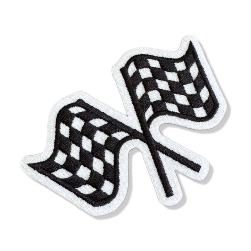 CAR045T Racing Flag Kart Embroidered Patch