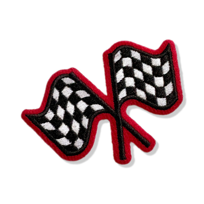 CAR046T04 Racing Kart Flags Embroidered Patch