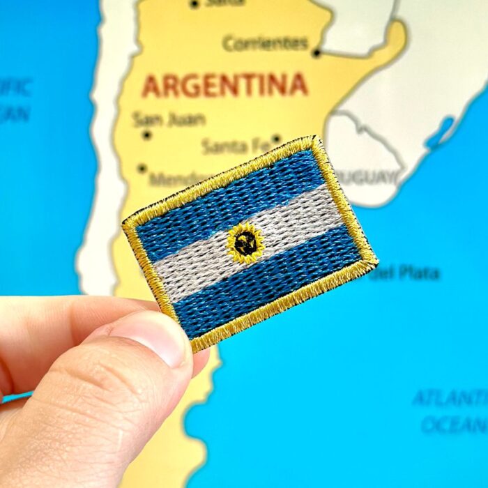 BP0032-031 Argentina Embroidered Flag Patch 1"x1.5x" - Image 3