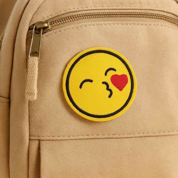 V0051-001 Kissy Face Embroidered Patch 2.25"x2.68" - Image 2