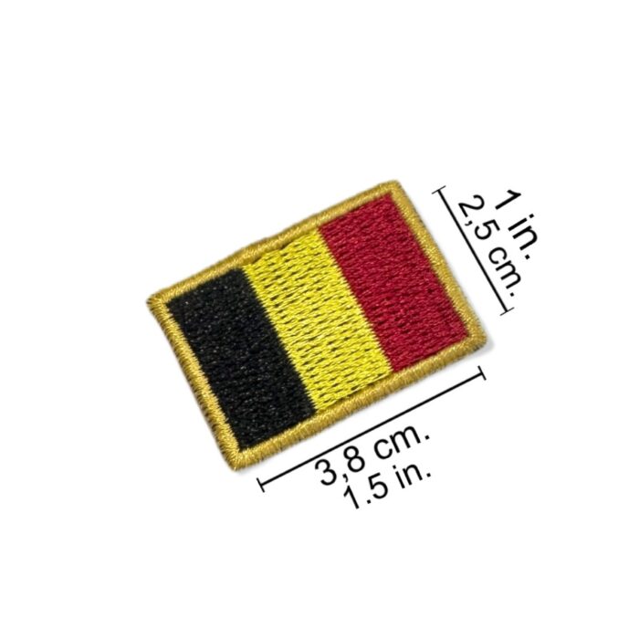 BP0215-031 Belgium Embroidered Flag Patch 1.5"x1" - Image 2