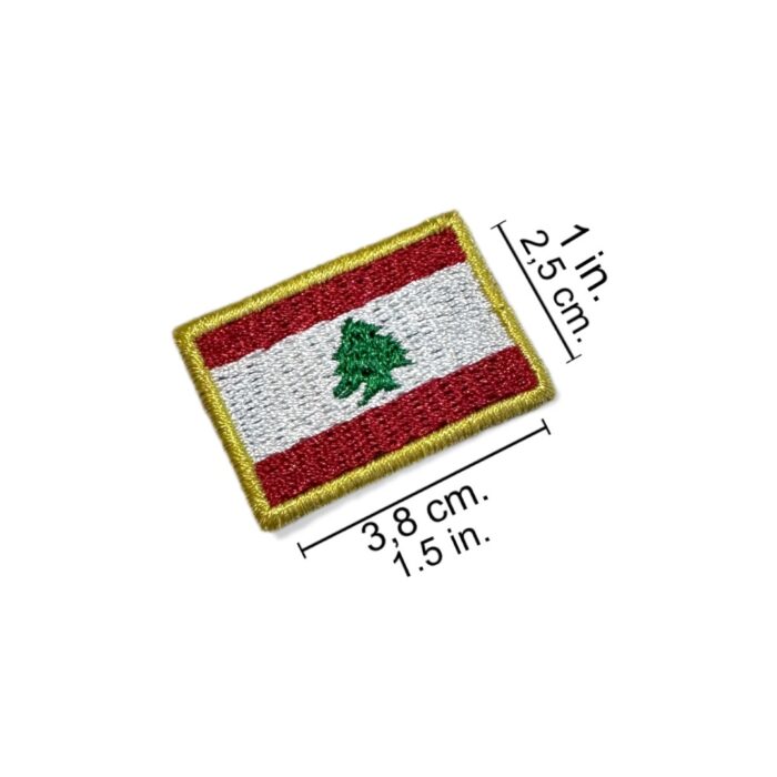 BP0446-031 Lebanon Embroidered Flag Patch 1.5″x1″ - Image 2