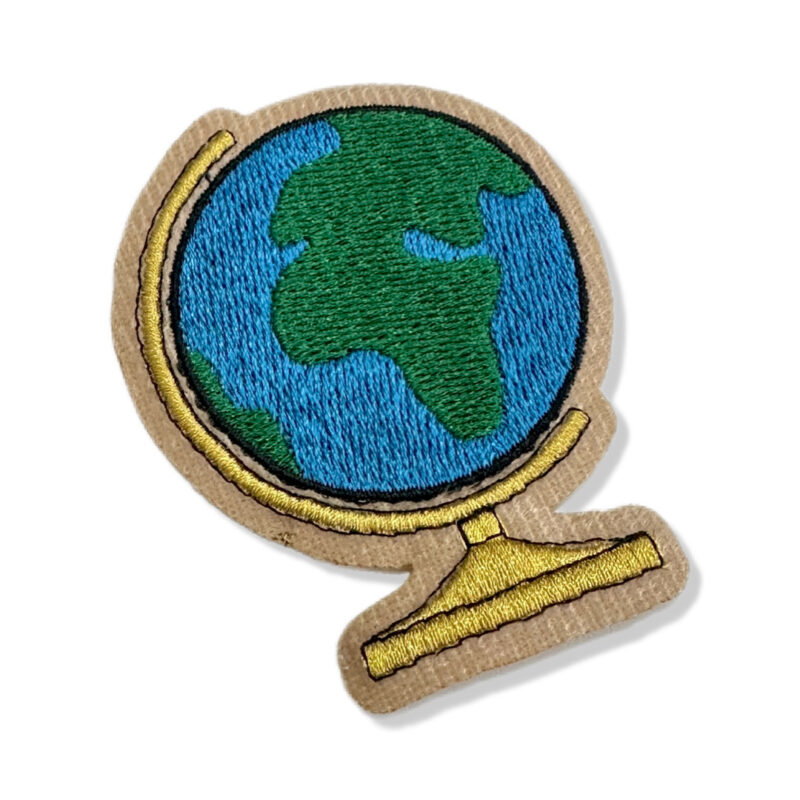 V0043-001 Terrestrial Globe Patch Bordado 7,8x6,0cm