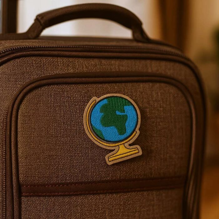 V0043-001 Terrestrial Globe Patch Bordado 7,8x6,0cm - Image 3