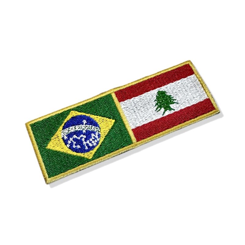 BP0403-0446-011 Lebanon Brazil Embroidered Flag Patch 4.33"x1.5"