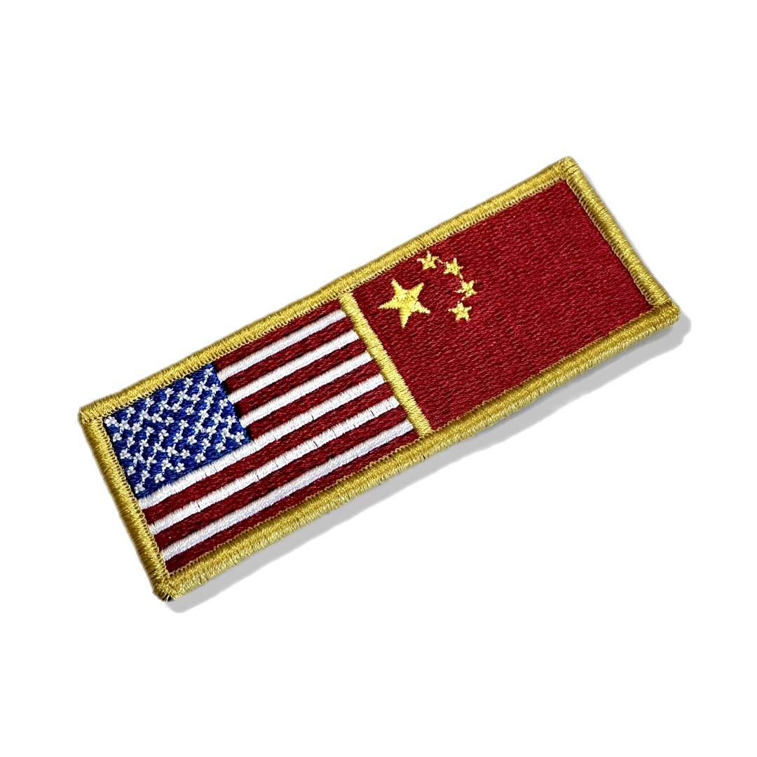 BP0055-0195-011 Bandeira USA China Patch Bordado 11x3,8cm - Image 2