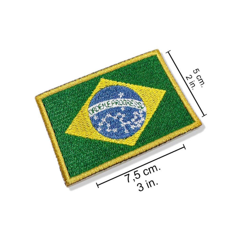 BP0403-001 Brasil Embroidered Flag Patch 3"x2" - Image 2
