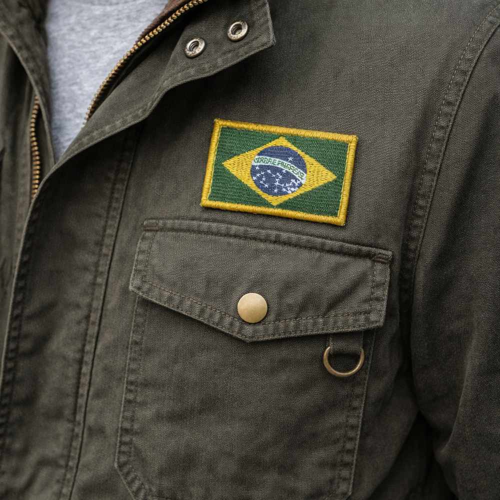 BP0403-001 Brasil Embroidered Flag Patch 3"x2" - Image 7
