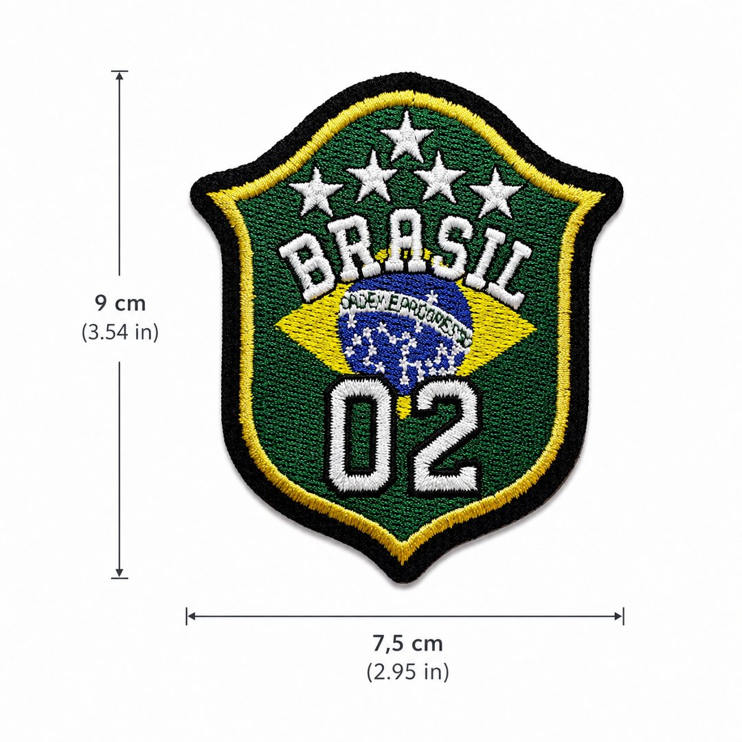 TBR095-075A Embroidered Patch Brazil 2002 World Cup Shield Iron-on - Image 4