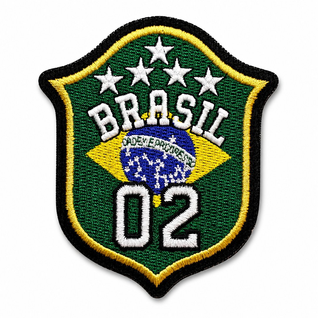 TBR095-075A Embroidered Patch Brazil 2002 World Cup Shield Iron-on - Image 3