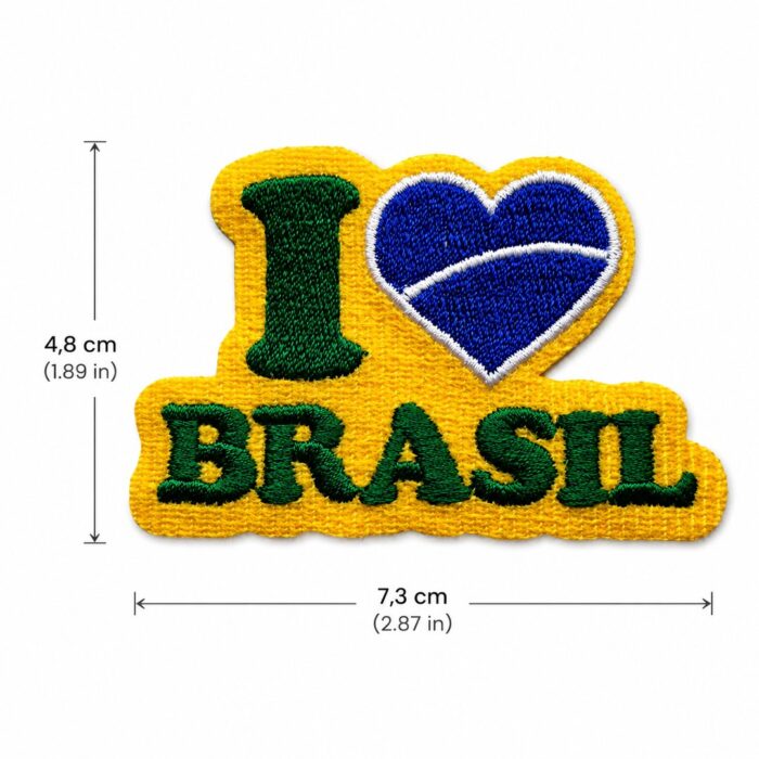 V0065-075C Eu Amo O Brasil Patch Bordado Patriota Termocolan - Image 3
