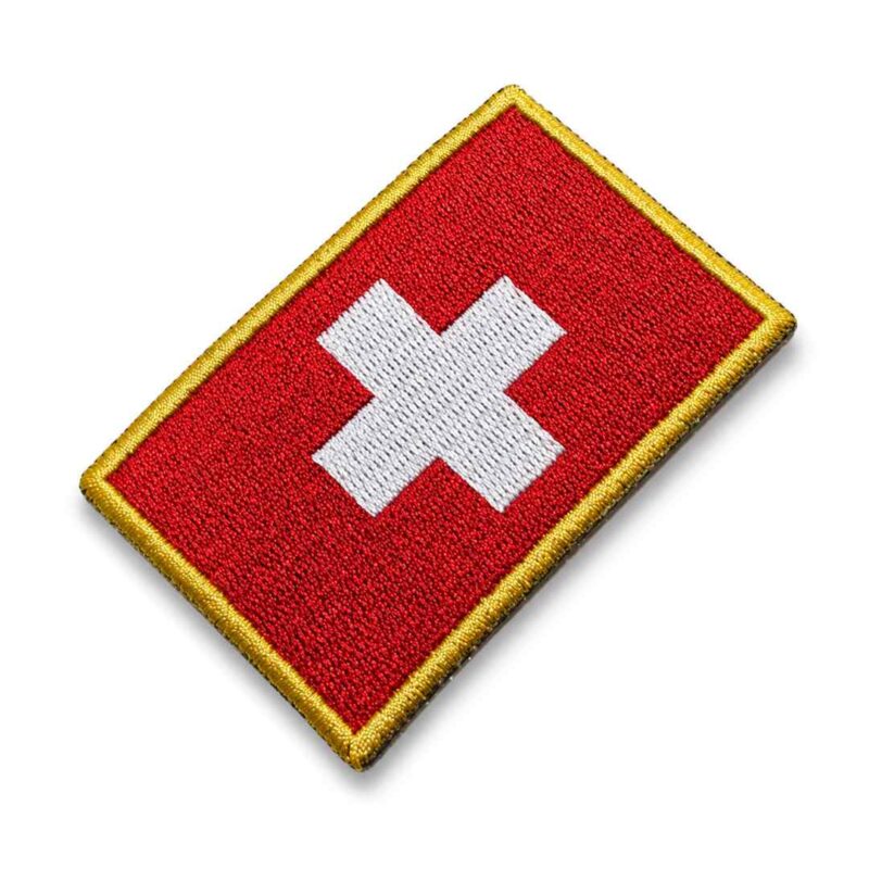 BP0141-075A Embroidered Patch Switzerland Flag 7,5x5,5 cm