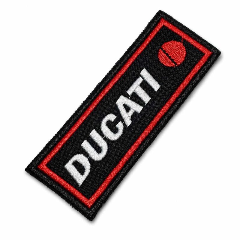 MOT123-095B Ducati Embroidered Patch for Motorcyclists 3,74x1,38in