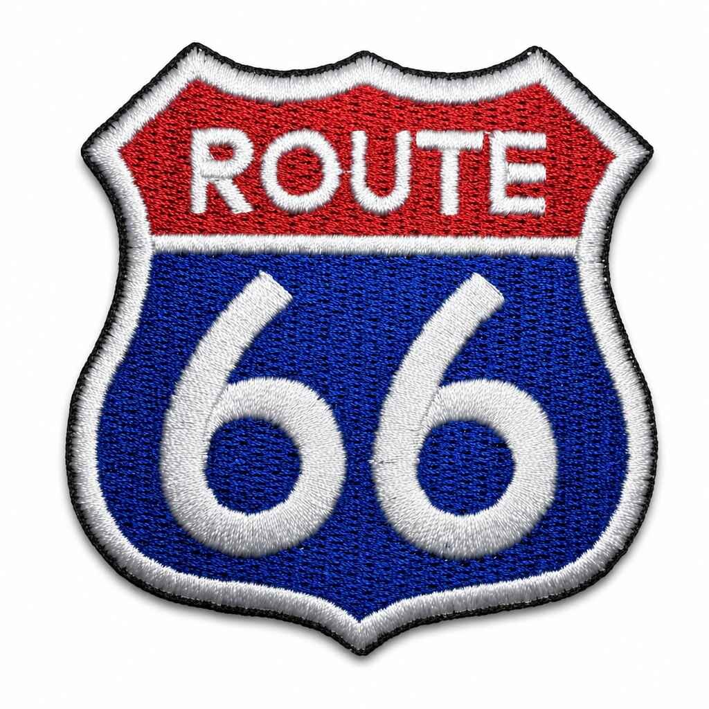 MOT223T075-A Route 66 Embroidered Patch motorcyclist 2,95x3,07in - Image 6