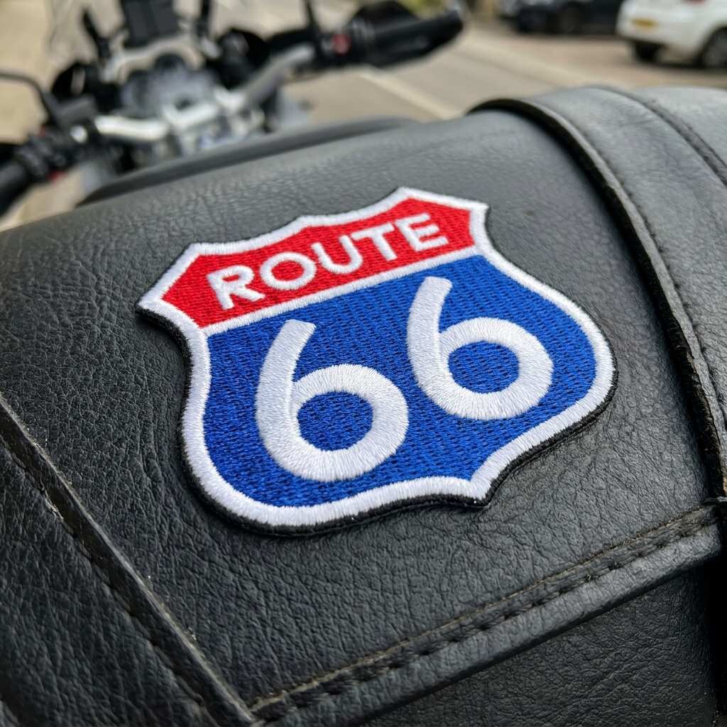 MOT223T075-A Route 66 Embroidered Patch motorcyclist 2,95x3,07in - Image 7