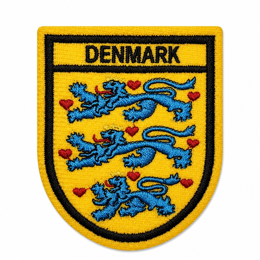EP0004-065A Denmark Shield Embroidered Patch 2.76x3.54 in - Image 3