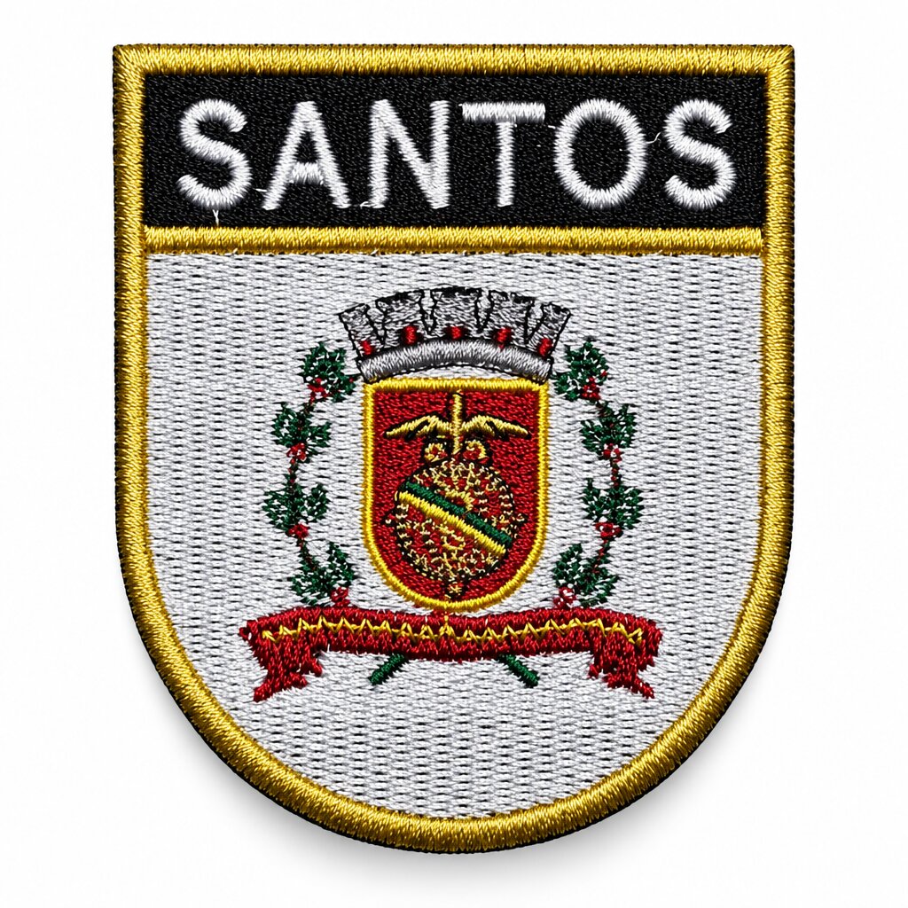 BC0017E-068A Santos SP Brazil Coat of Arms Embroidered Patch 2.68x3.15in - Image 8