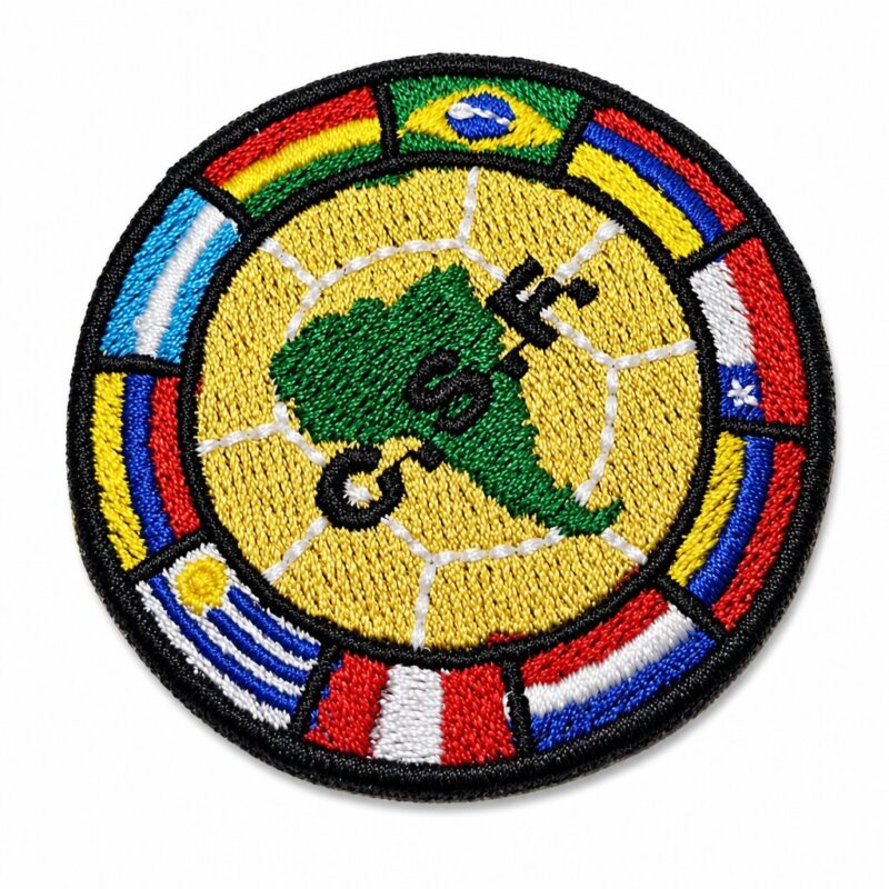 TPC028 Round Continental Soccer Embroidered Patch 2.36x2.36in