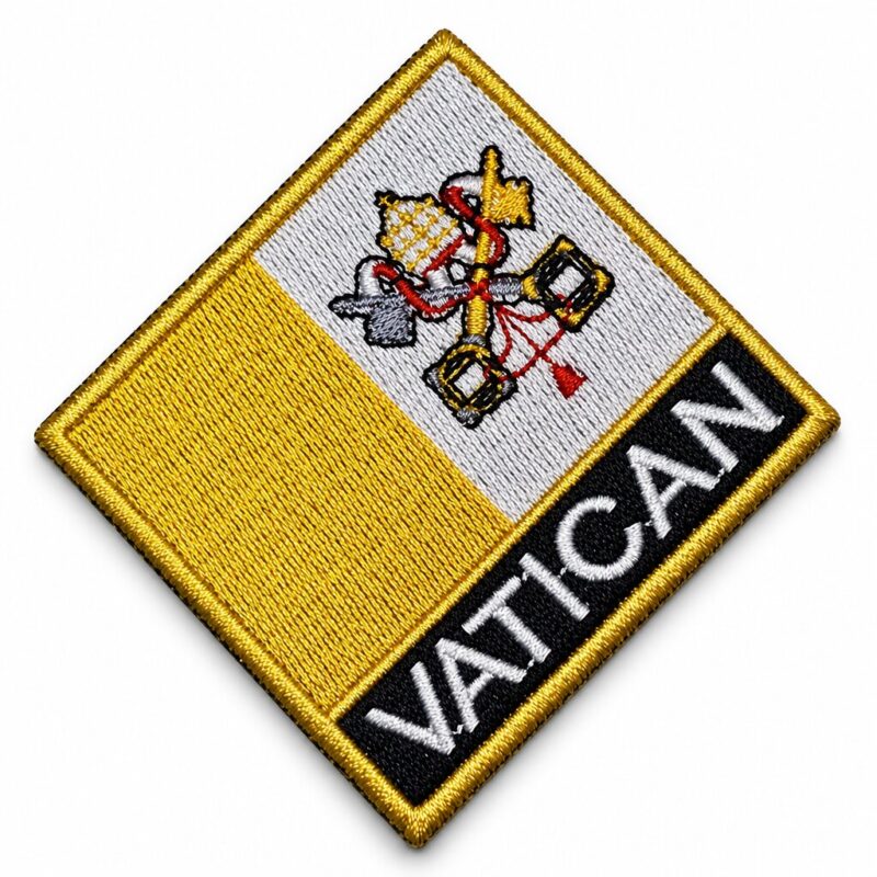 BP0060N-01 Vatican Flag Embroidered Patch 2.95x2.48in