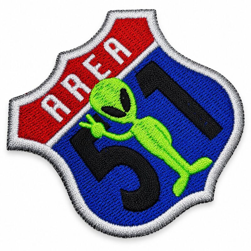M0136-068A Area 51 Alien Embroidered Patch 2.76x2.76in